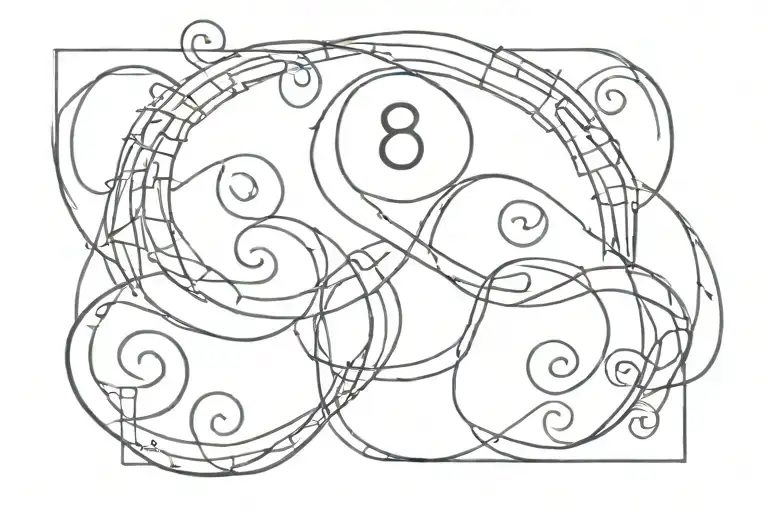 Infinite Symbol Plus Number 8 Plus Fibonacci Sequence