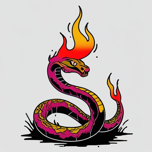 Sacred Serpent’s Silent Flame Tattoo idea