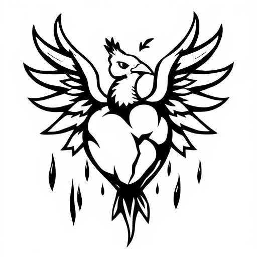Tears of the Phoenix’s Heart Tattoo idea
