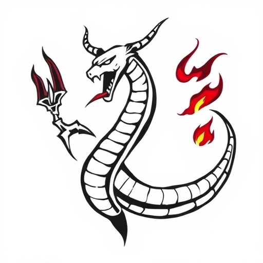 Crimson Serpent’s Call of Fire Tattoo idea