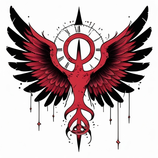 Crimson Wings of Time Tattoo idea