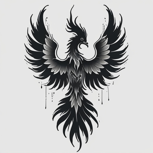 Phoenix’s Eternal Shadow of Fate Tattoo idea