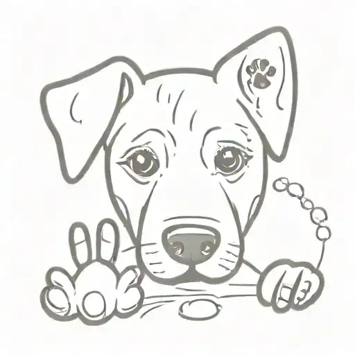 Dog Nose Print And Paw Print