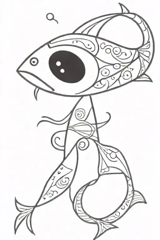 Tribal Bracelet And Fishes