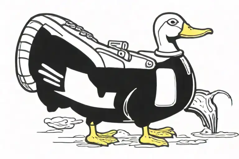 A Duck Wearing Fallout Power Armour