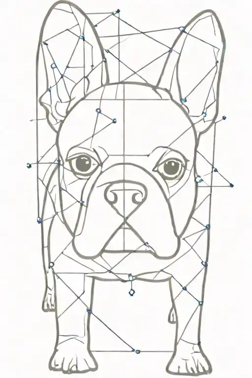 French Bulldog Geometric Trash Polka