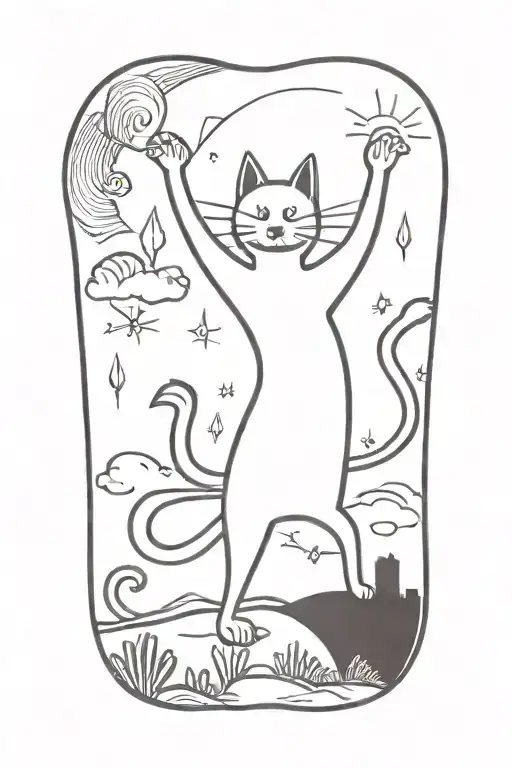 A Cat That Is Stretching Upwards Lifting