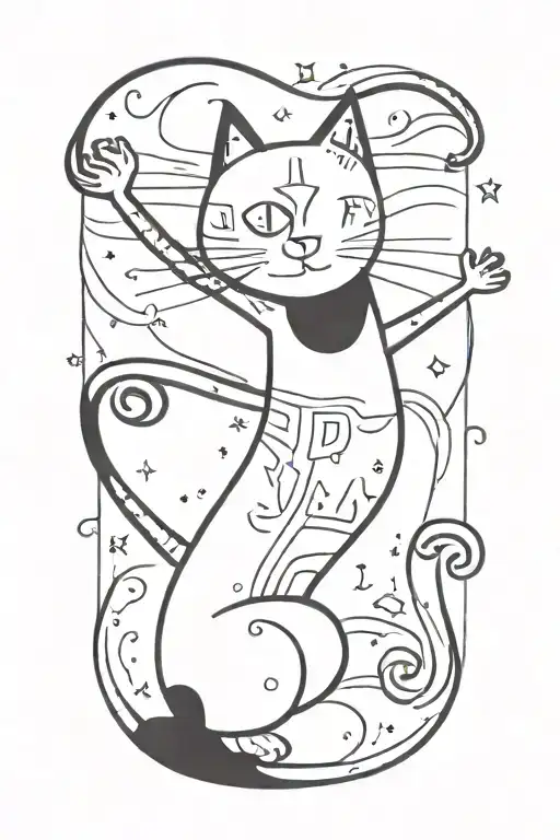 A Cat That Is Stretching Upwards Lifting