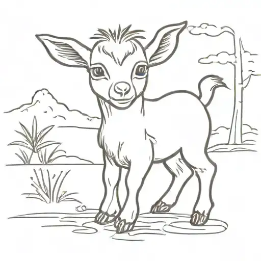 Baby Goat In Dominican Republic Countryside