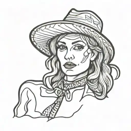 Woman Face Western Cowgirl
