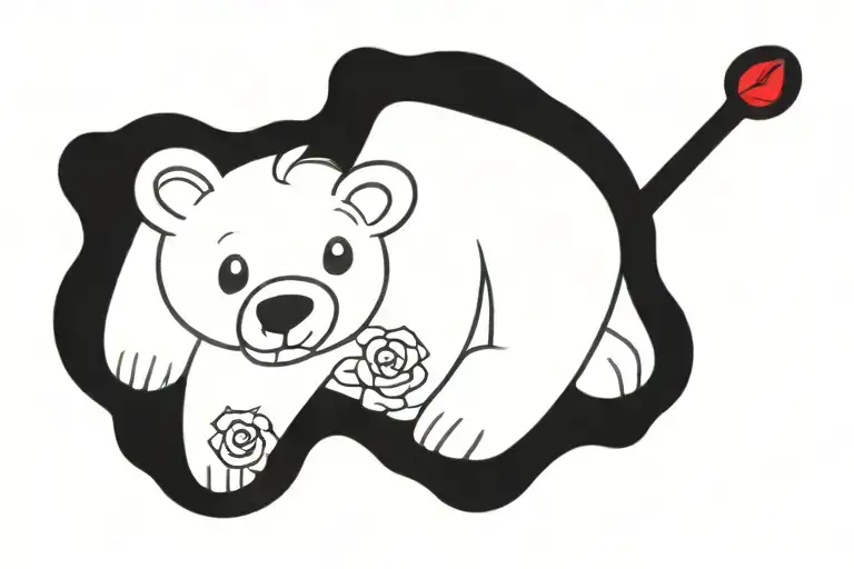 Bear With Rose