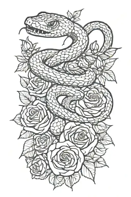 Snake And Roses