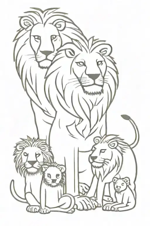 Lion Family Watching