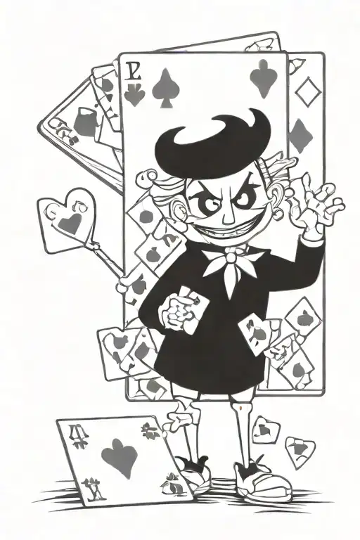 The Joker Card Inserting Himself In The Card Of The 6 Of Hearts