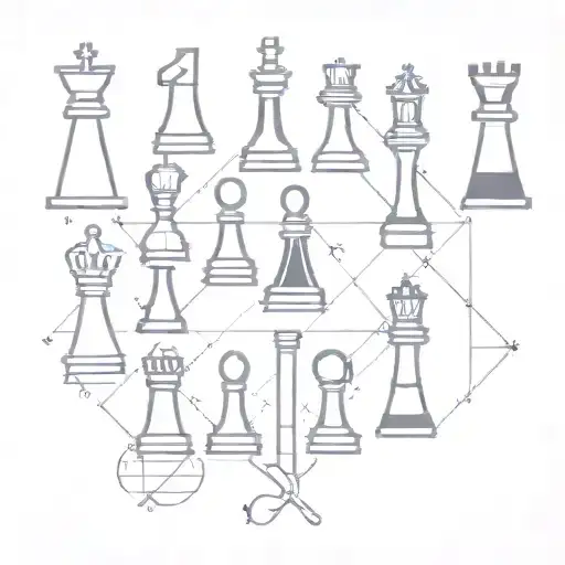 Chess Pieces Incorporated Into A Minimalist Geometric Design
