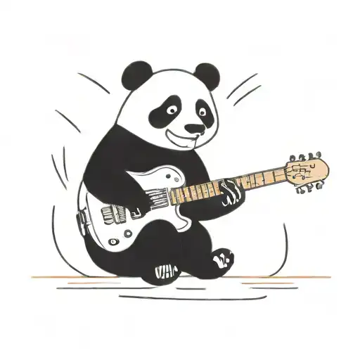Panda Playing Electric Guitar