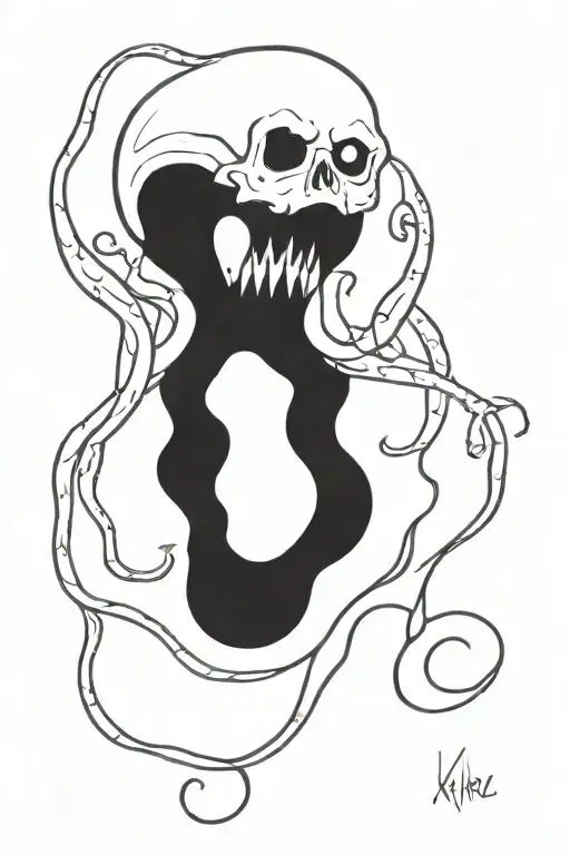 Kraken Whit Skulls