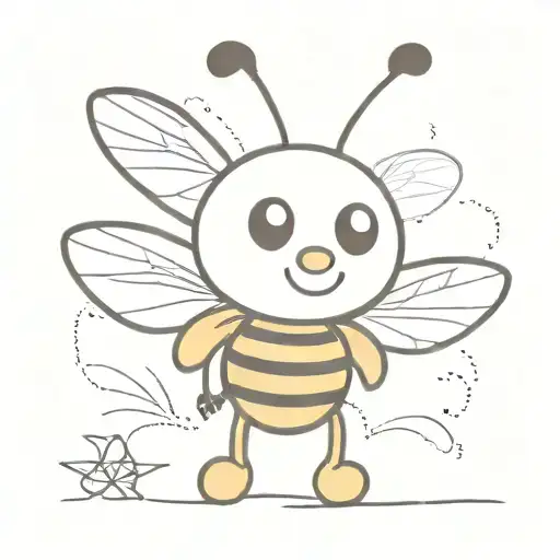 A Minimalist Design Of A Baby Cartoon Bee