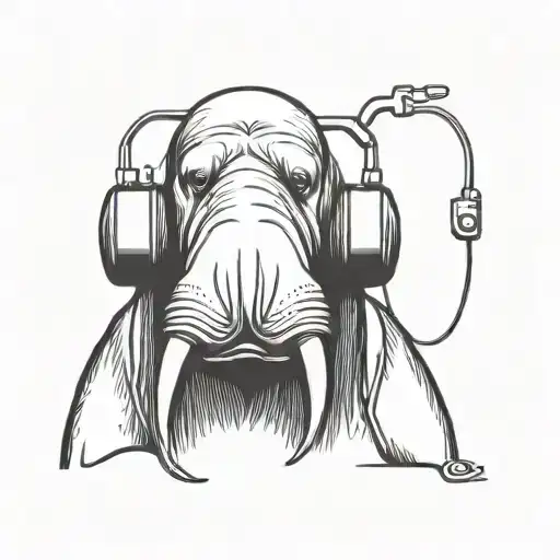 Walrus Wearing A Headset