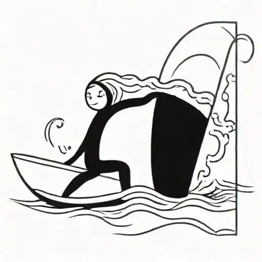 A Creative Drawing That Represents Mine And My Sister's Passion For Surfing