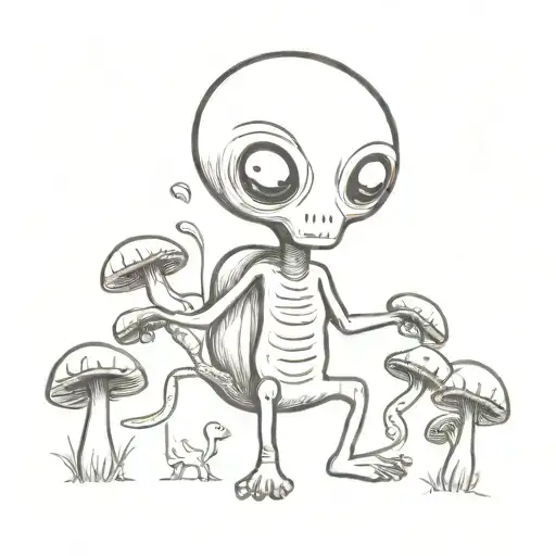 Alien With Mushrooms From Head