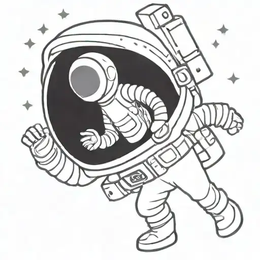 Astronaut Hand Drawing