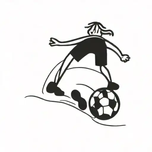 A Small Kid Kicking A Football