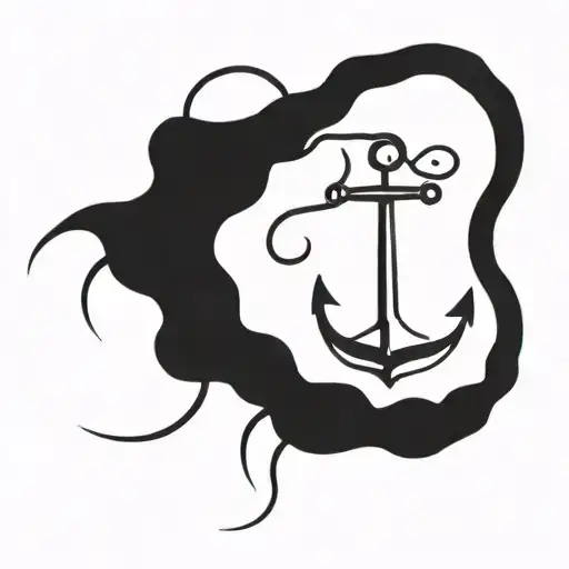 An Asklepios Snake Winding Its Way Up An Anchor