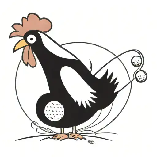 Rooster Playing Golf