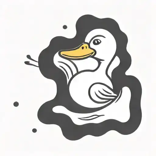 Duck Swimming Gracefully Paddling Like Crazy