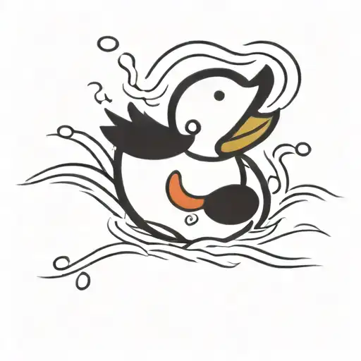 Paramedic Duck Swimming Gracefully Paddling Like Crazy