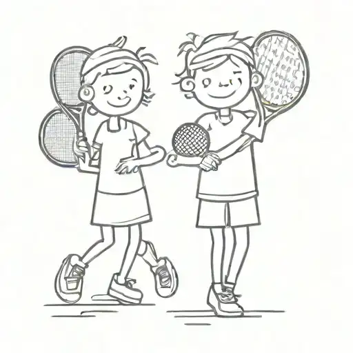 Tennis-related Paired Tattoos For Brother And Sister