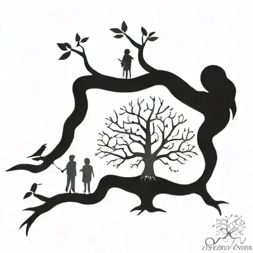 A Family Tree Tattoo With Each Branch Representing A Different Family Member