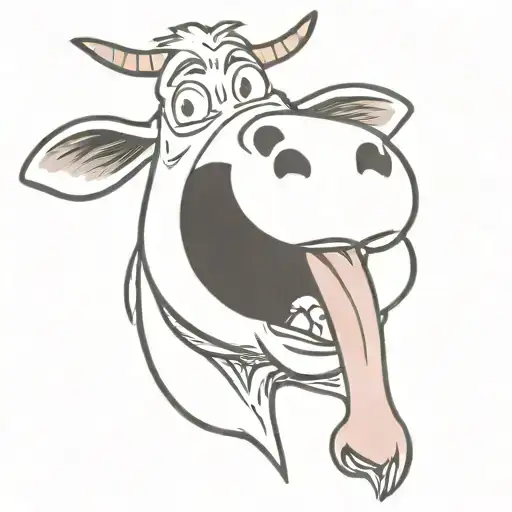 Cow Licking Her Nostril