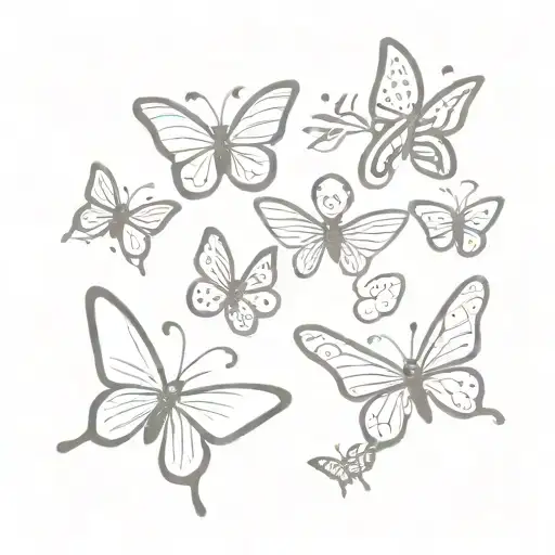 Butterflies With Chinese Symbols