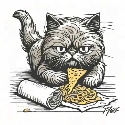 Persian Cat Eating A Burrito