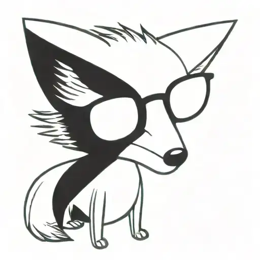Little Fox With Son Glasses