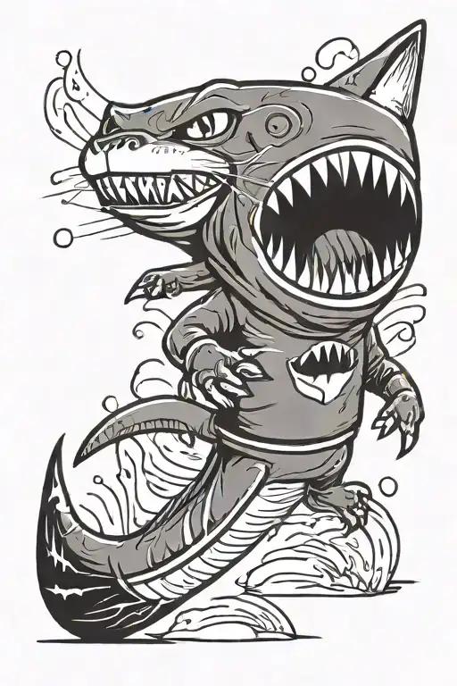 Cat In Shark Costume