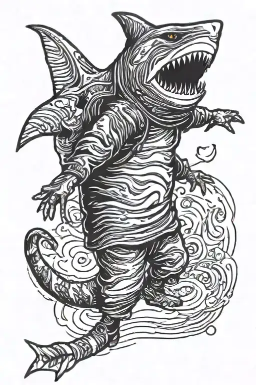 Cat In Shark Costume