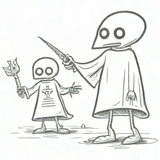 Two Aliens Having A Mexican Stand Off With Ray Guns Wearing Ponchos