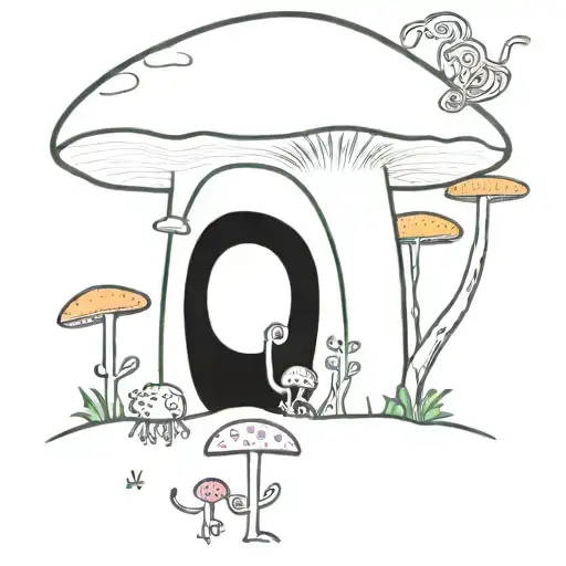 A Dimensional Portal Opening Up To A Psychedelic Mushroom Forest With Alien Eyes Peeking Through