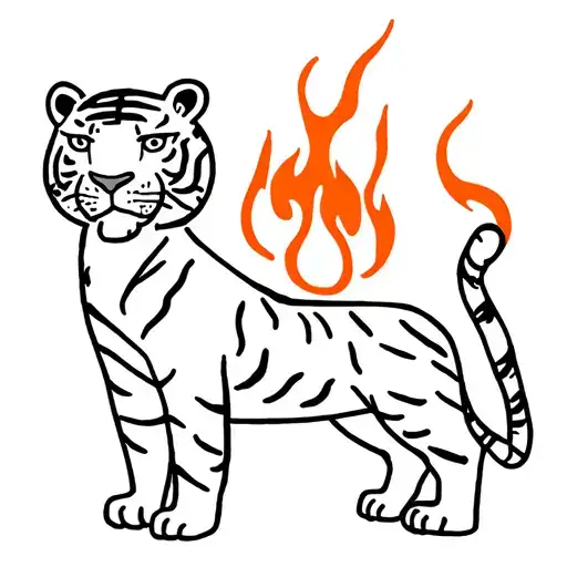 Tiger With Fire