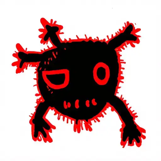 Black With Red Accents Outline