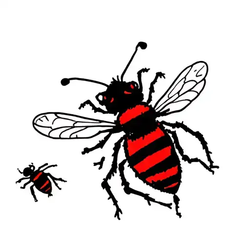 Macaroni And Bees Black With Red Accents