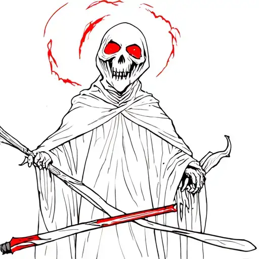 Grim Reaper Black With Red Highlights Accents