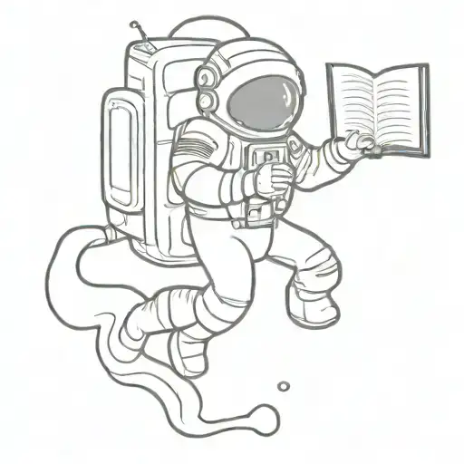 An Astronaut Reading A Book While Floating In The Sea