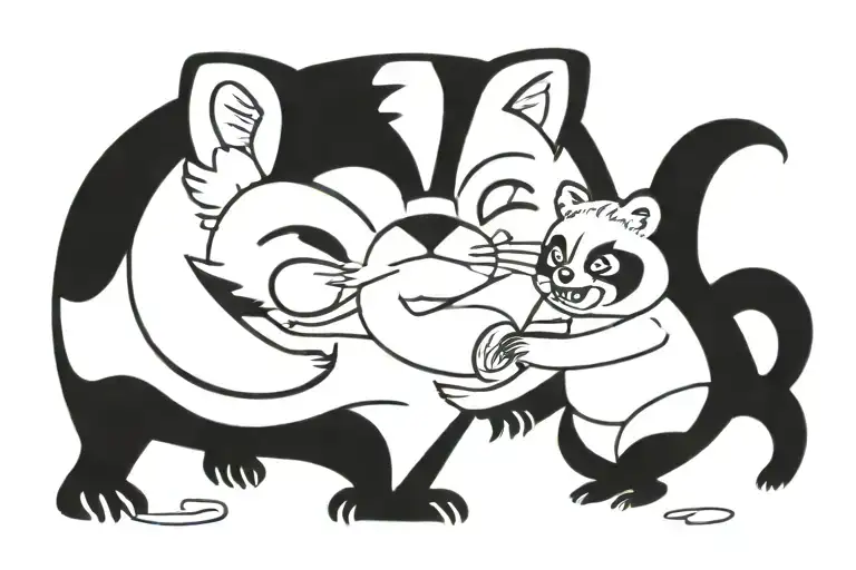 Red Panda Fighting A Quokka