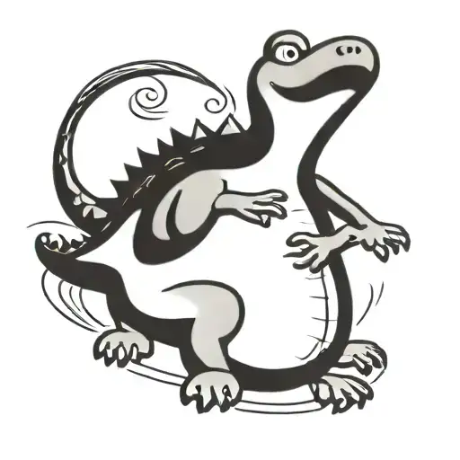 Fat Alligator Cartoon Cute