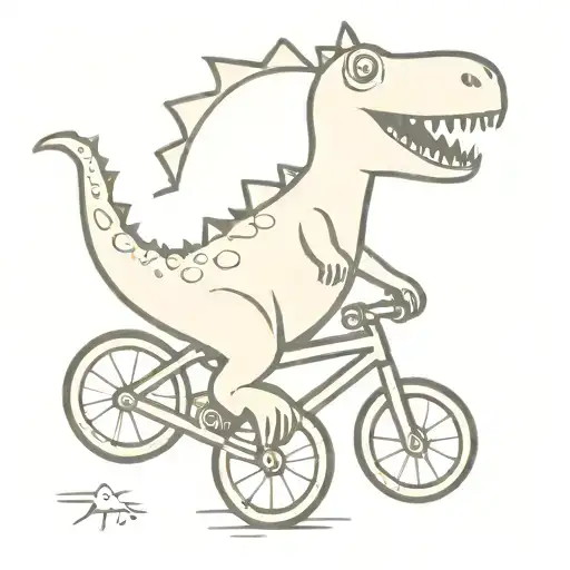 Cute Dinosaur On Bmx Simpel