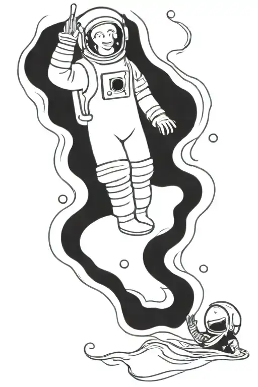 Astronaut Dining In Water